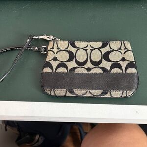 Coach Black and Cream Wristlet